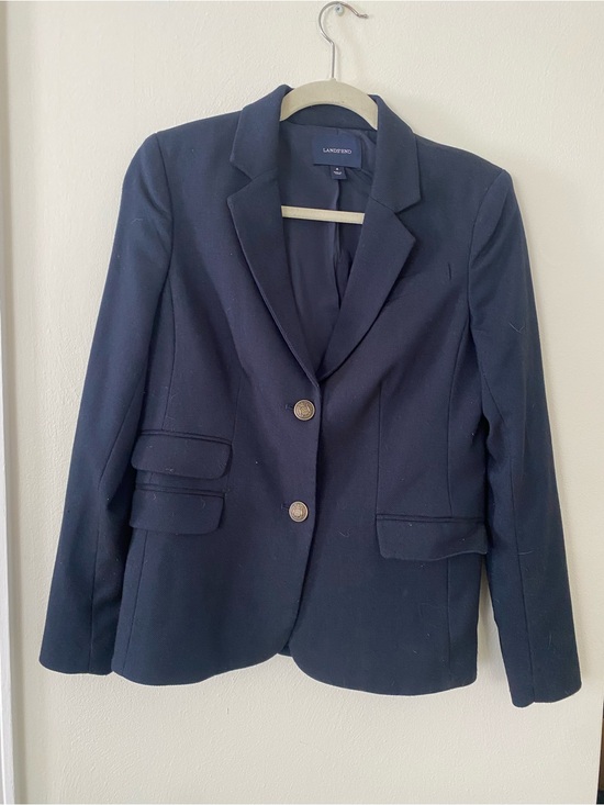 Lands' End Jackets & Blazers - Lands' End Dark Navy Women's Two-Button Blazer